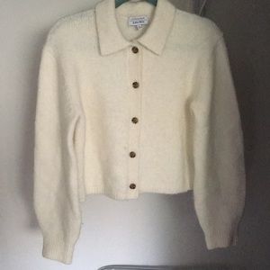 & Other Stories wool blend tortoise button cardi